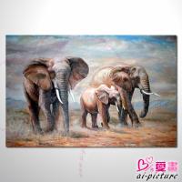 動物王國 大象12 油畫 裝飾品 山水畫 藝...