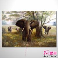動物王國 大象13 油畫 裝飾品 山水畫 藝...