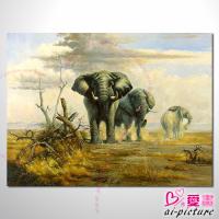 動物王國 大象14 油畫 裝飾品 山水畫 藝...