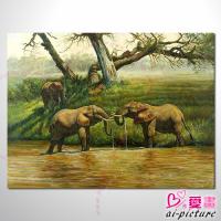 動物王國 大象15 油畫 裝飾品 山水畫 藝...