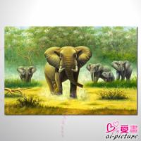 動物王國 大象02 油畫 裝飾品 山水畫 藝...