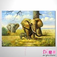 動物王國 大象03 油畫 裝飾品 山水畫 藝...
