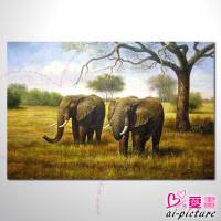 動物王國 大象04 油畫 裝飾品 山水畫 藝...