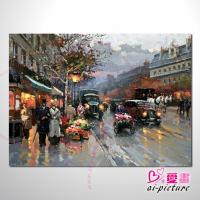 流光溢彩街景72 風景油畫 裝飾品 山水畫 ...