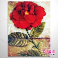 典雅單幅花卉 C222 紅玫瑰 油畫 裝飾品...