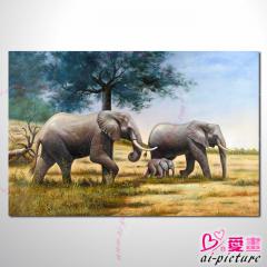 動物王國 大象10 油畫 裝飾品 山水畫 藝...
