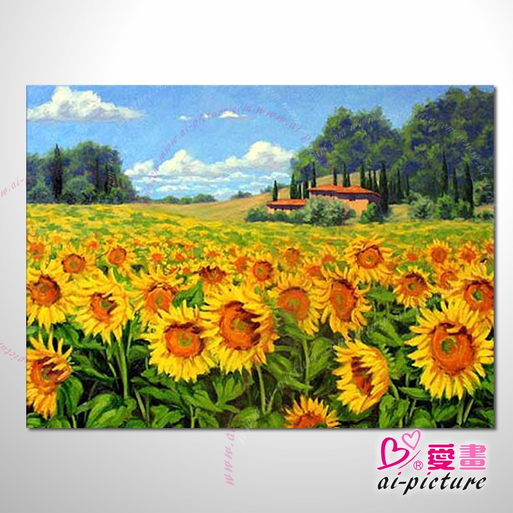 太陽花向日葵4 陽光般燦爛 正能量 抽象油畫 裝飾品 山水畫品 藝術品 畫飾 無框畫 室內設計最愛